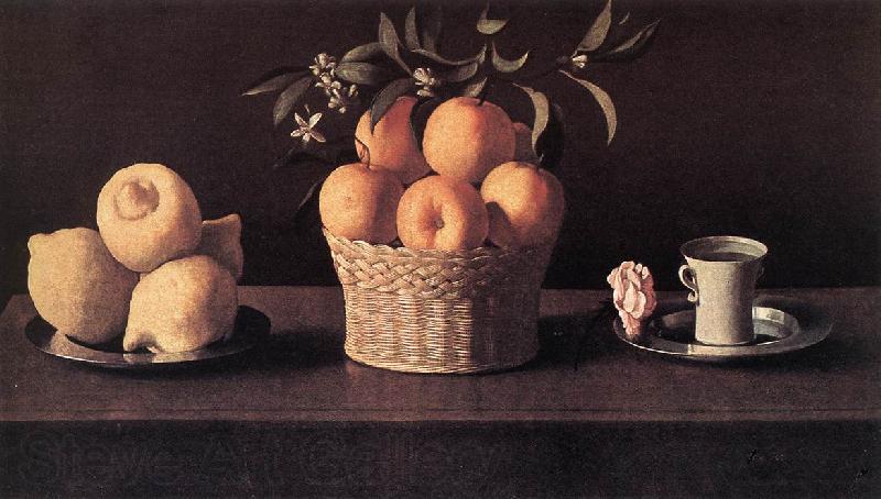 ZURBARAN  Francisco de Still-life with Lemons, Oranges and Rose Norge oil painting art